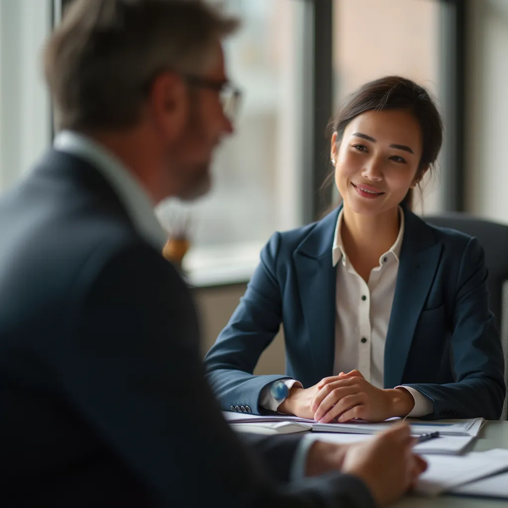Consultant en discussion stratégique avec un client