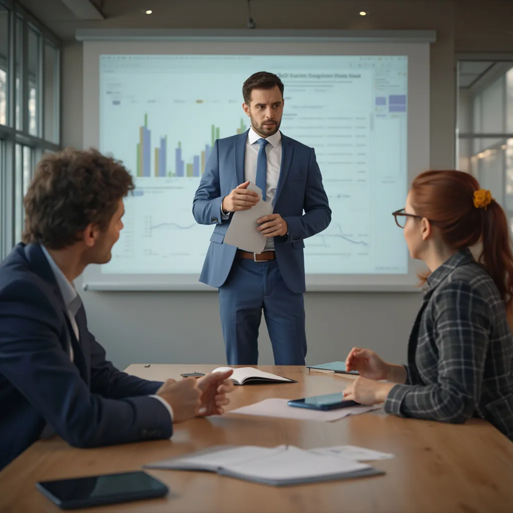 Personne présentant un webinaire sur la négociation